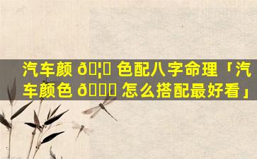 汽车颜 🦅 色配八字命理「汽车颜色 🐞 怎么搭配最好看」